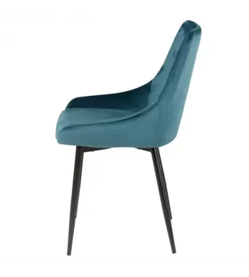 Chaise en velours bleu - BARI