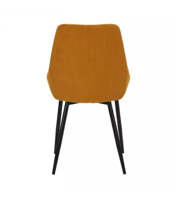 Chaise en velours côtelé jaune curry - BARI