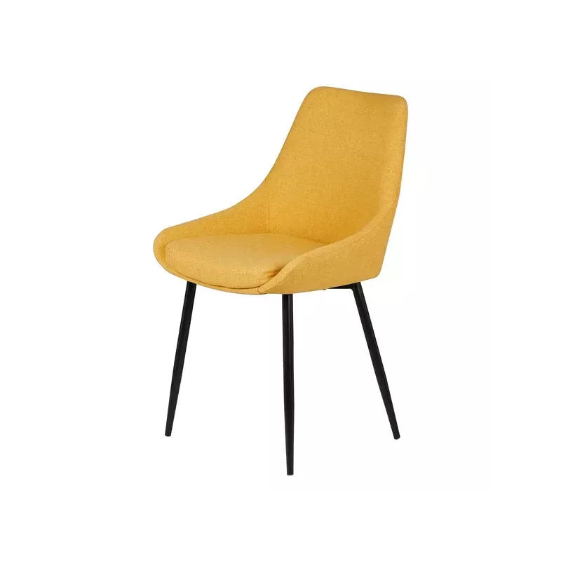 Chaise en tissu jaune moutarde - BARI