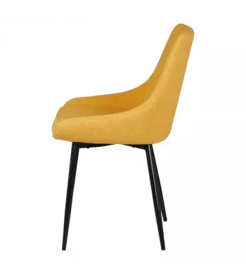 Chaise en tissu jaune moutarde - BARI