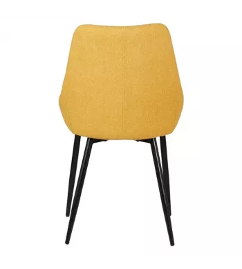 Chaise en tissu jaune moutarde - BARI