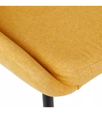 Chaise en tissu jaune moutarde - BARI