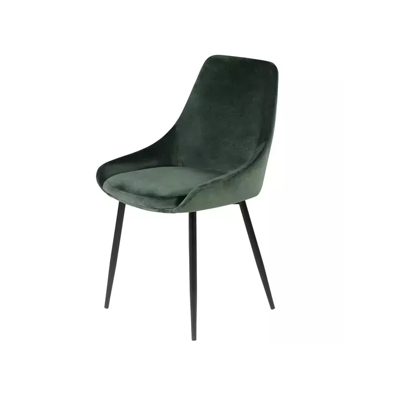 Chaise en velours vert sapin - BARI
