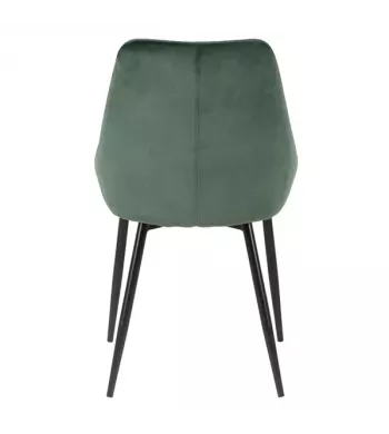 Chaise en velours vert sapin - BARI