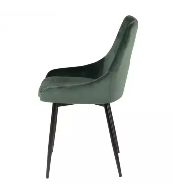 Chaise en velours vert sapin - BARI