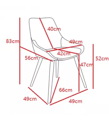Chaise repas en tissu cognac pied chêne - BARI