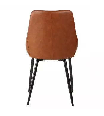 Chaise repas imitation cuir marron - BARI
