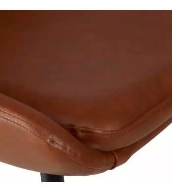 Chaise repas imitation cuir marron - BARI