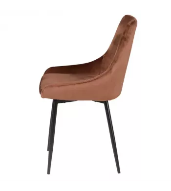 Chaise en velours marron - BARI