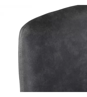 Chaise tissu effet daim gris foncé - BARI
