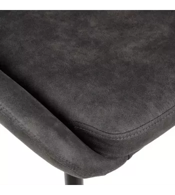 Chaise tissu effet daim gris foncé - BARI