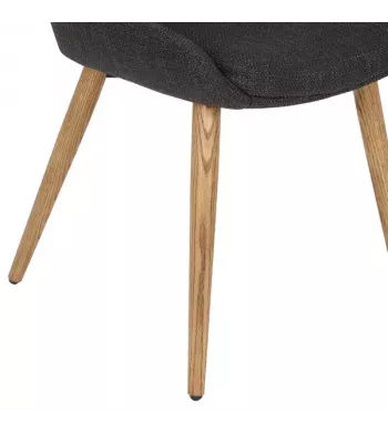 Chaise repas en tissu gris anthracite pied - BARI