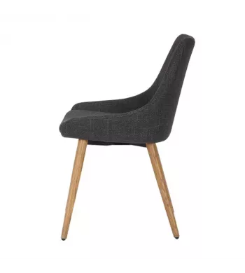 Chaise repas en tissu gris anthracite pied - BARI