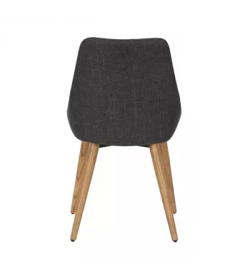 Chaise repas en tissu gris anthracite pied - BARI