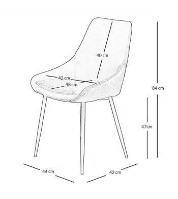 Chaise en velours cognac - BARI