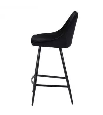 Chaise de bar velours noir - BARI
