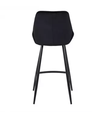 Chaise de bar velours noir - BARI