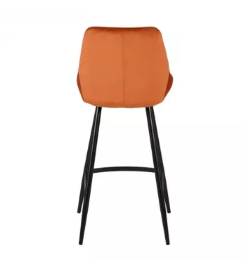 Chaise de bar velours cognac - BARI