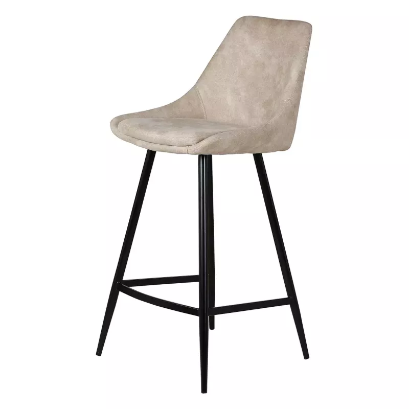 Chaise snack tissu effet daim beige - BARI