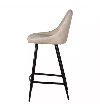 Chaise snack tissu effet daim beige - BARI