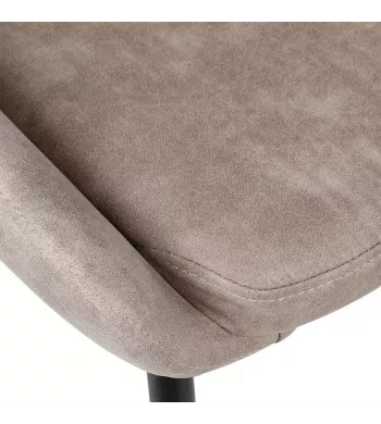 Chaise snack tissu effet daim beige - BARI