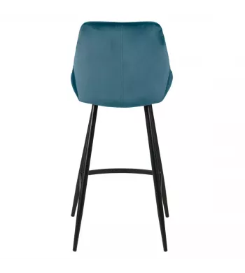 Chaise snack en velours bleu - BARI