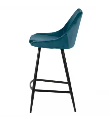Chaise snack en velours bleu - BARI