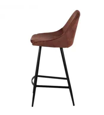 Chaise snack en velours marron - BARI