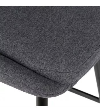 Chaise snack tissu gris foncé - BARI