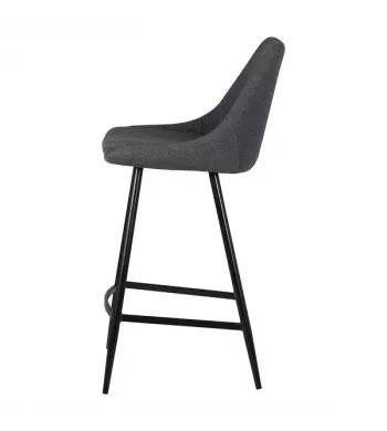 Chaise snack tissu gris foncé - BARI