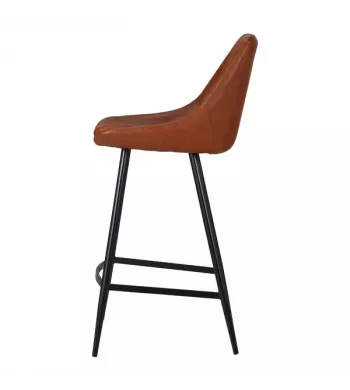 Chaise plan de travail imitation cuir marron - BARI