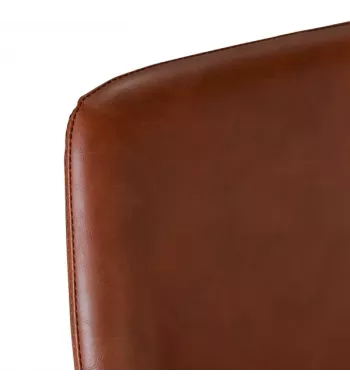 Chaise plan de travail imitation cuir marron - BARI