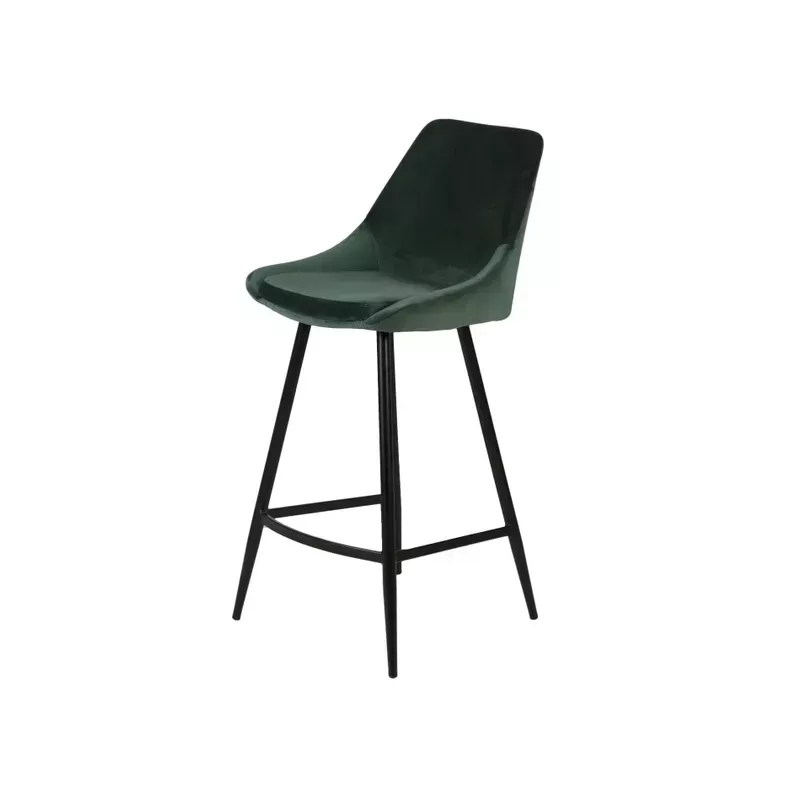 Chaise hauteur plan de travail velours verte foncée - BARI