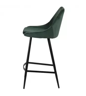 Chaise hauteur plan de travail velours verte foncée - BARI