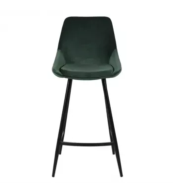 Chaise hauteur plan de travail velours verte foncée - BARI