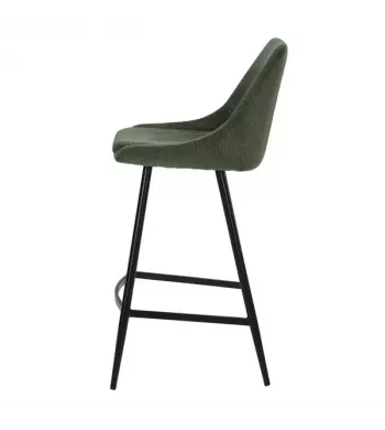 Chaise snack en velours côtelé vert sapin - BARI