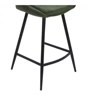 Chaise snack en velours côtelé vert sapin - BARI
