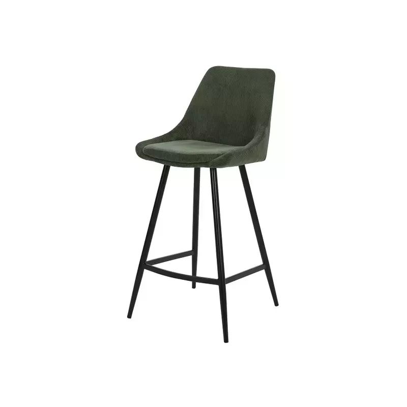 Chaise snack en velours côtelé vert sapin - BARI