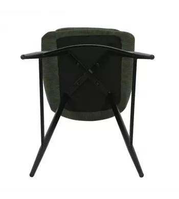 Chaise snack en velours côtelé vert sapin - BARI