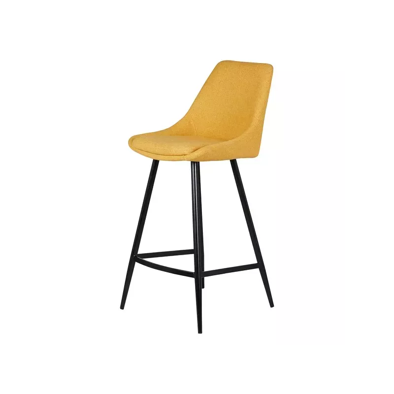 Chaise snack tissu jaune moutarde - BARI