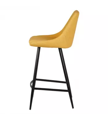 Chaise snack tissu jaune moutarde - BARI