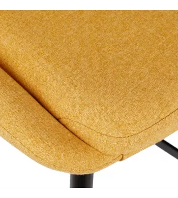 Chaise snack tissu jaune moutarde - BARI
