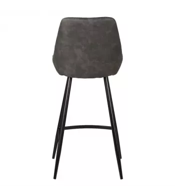 Chaise snack tissu effet daim gris foncé - BARI