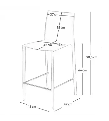 Chaise snack gris foncé - BOR