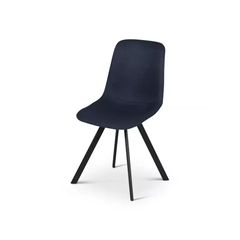 Chaise en tissu bleu marine - CARL