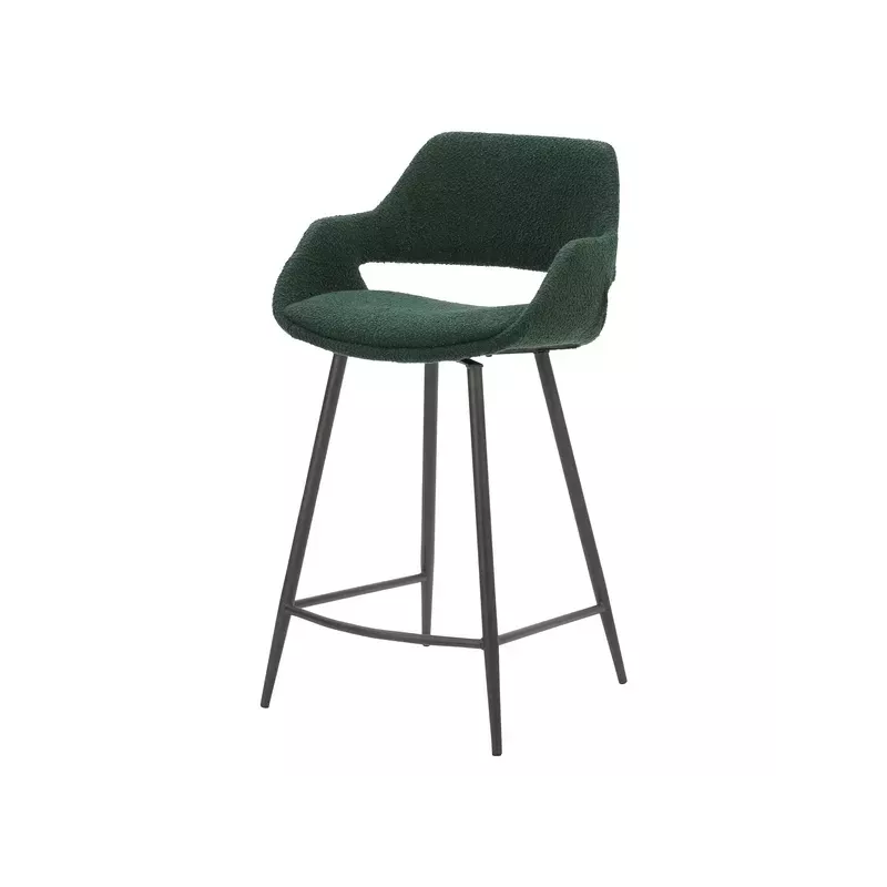 Chaise snack effet laine bouclette vert sapin - ESME