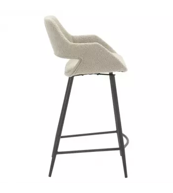 Chaise snack effet laine bouclette gris clair - ESME