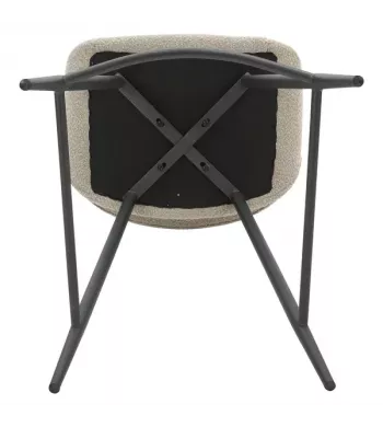 Chaise snack effet laine bouclette gris clair - ESME