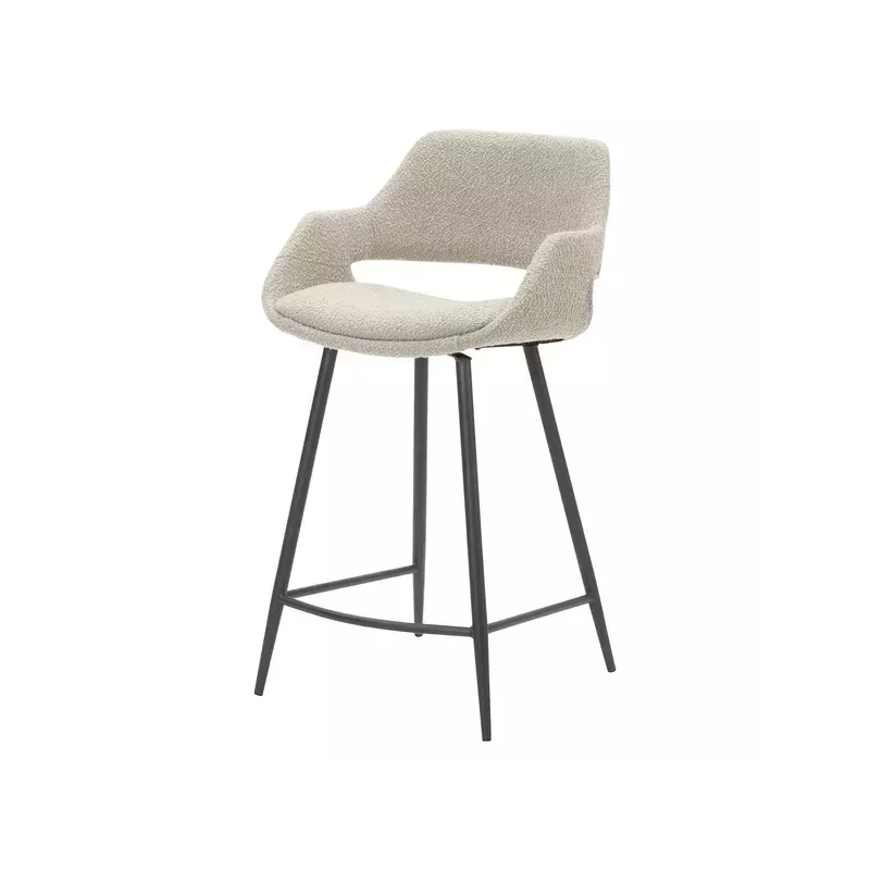 Chaise snack effet laine bouclette gris clair - ESME