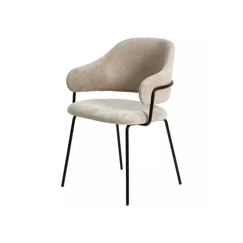 Chaise repas tissu sable - EZRA